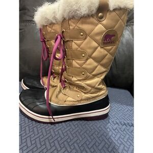 Sorel Tofino Cate Winter Boots Womens Sz 8 Waterproof‎ Curry Red Plum Warm